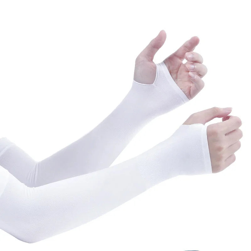 Sun Sleeves 2-Pack - UPF 50+ protection - Cooling Arm Covers for Driving, Cycling, Outdoor Sports, Unisex, Lightweight & Breathable (Black/white)