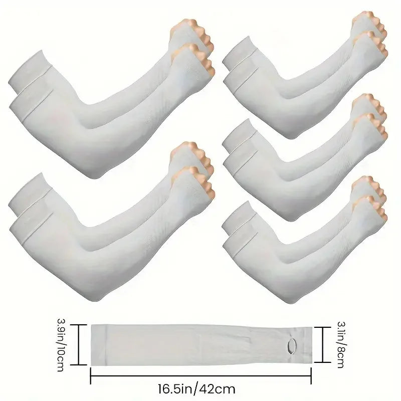 Sun Sleeves 2-Pack - UPF 50+ protection - Cooling Arm Covers for Driving, Cycling, Outdoor Sports, Unisex, Lightweight & Breathable (Black/white)