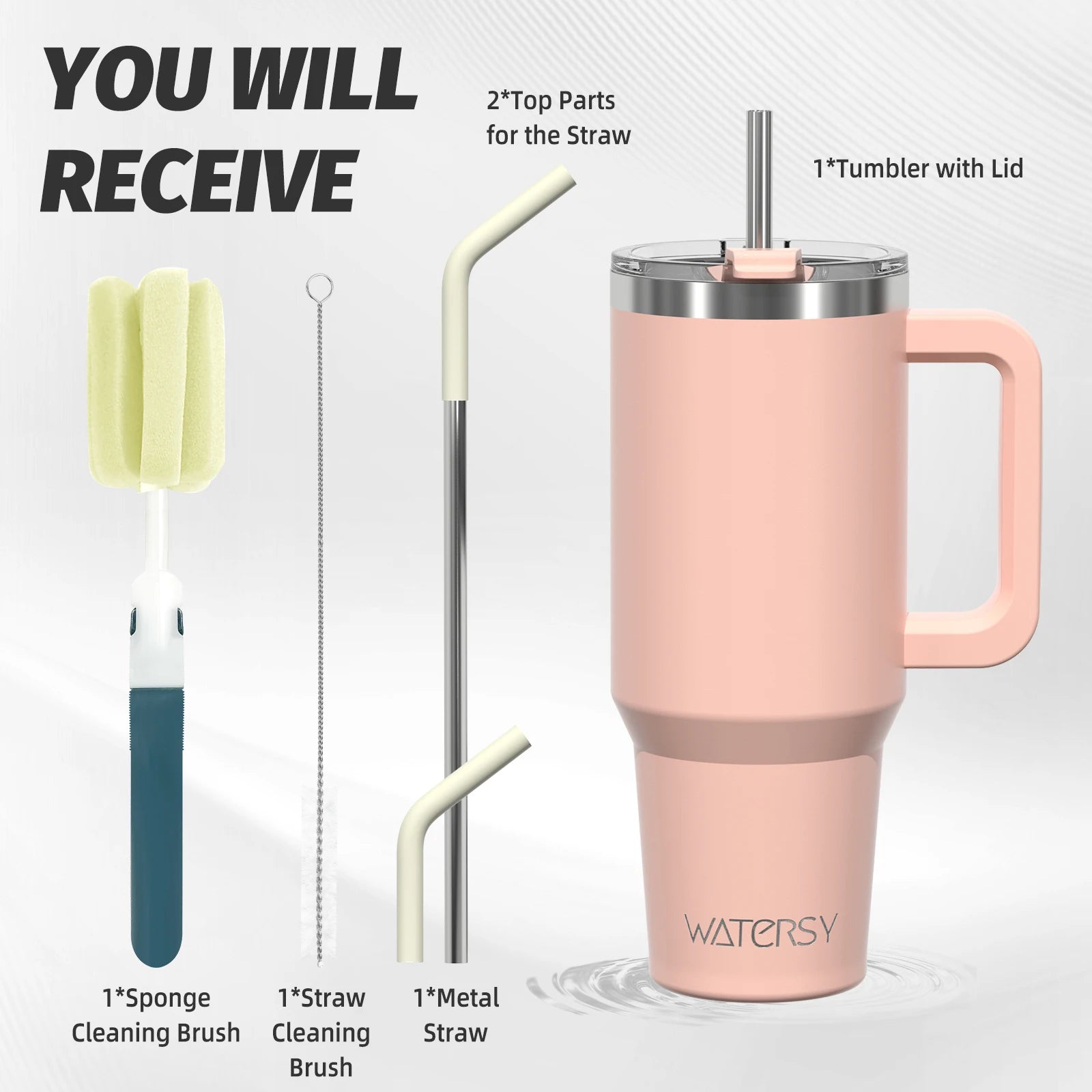 WATERSY 20oz/591ml Tumbler with Handle, Leak-proof Insulated Cup, Stainless Steel Vacuum Thermal for Coffee, for Car, Travel