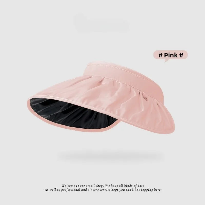 UPF50+ Sun Visor Hat Dual-Use Full Face Sun Protection Foldable Headband for Beach Hiking Outdoor Summer Hats for Women