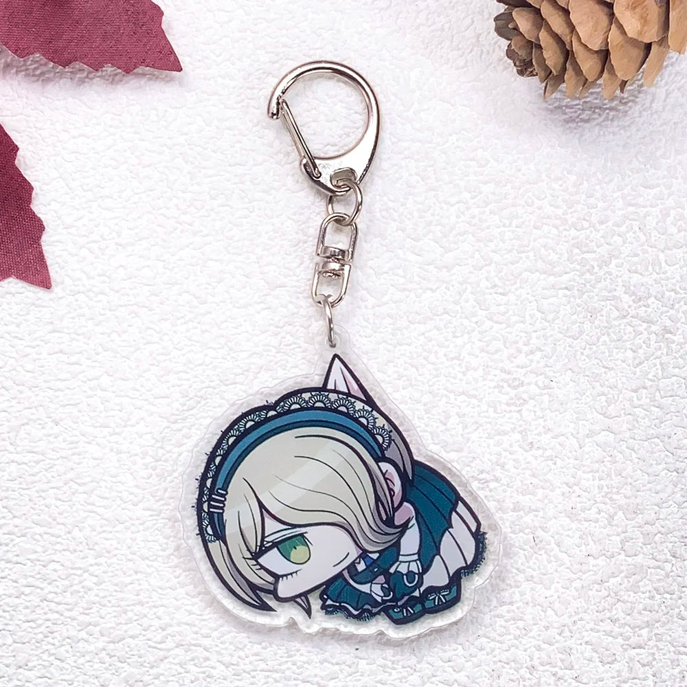 1/21Pcs Game Figures Danganronpa Keychain Accessories Acrylic Cute Charms Pendant For Bag Funny Key Holder Backpack Decoration