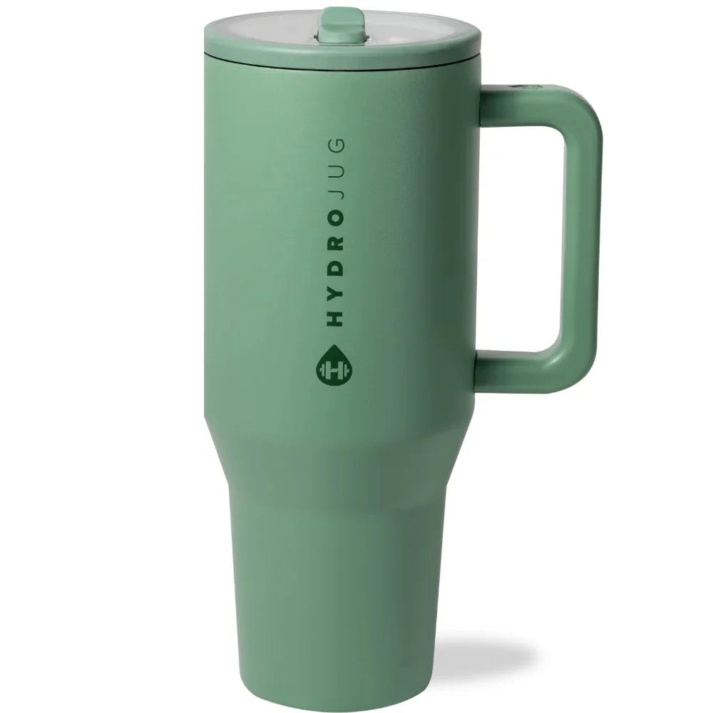 40oz Sage Insulated Stainless Steel Water Bottle | HYD Traveler Flip Straw Tumbler with Handle