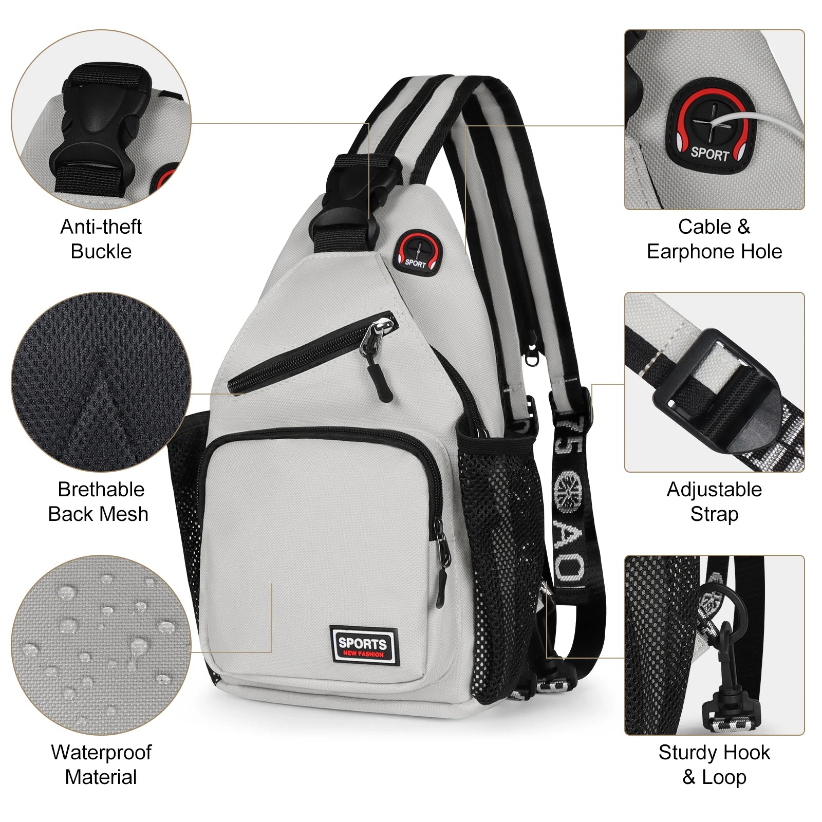 Large Capacity Chest Sloping Backpack - Fashionable Sports And Leisure Design, Multifunctional Sloping Waist Bag, Spacious Stora