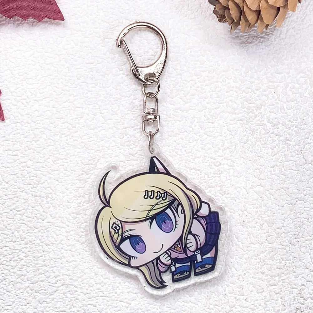 1/21Pcs Game Figures Danganronpa Keychain Accessories Acrylic Cute Charms Pendant For Bag Funny Key Holder Backpack Decoration