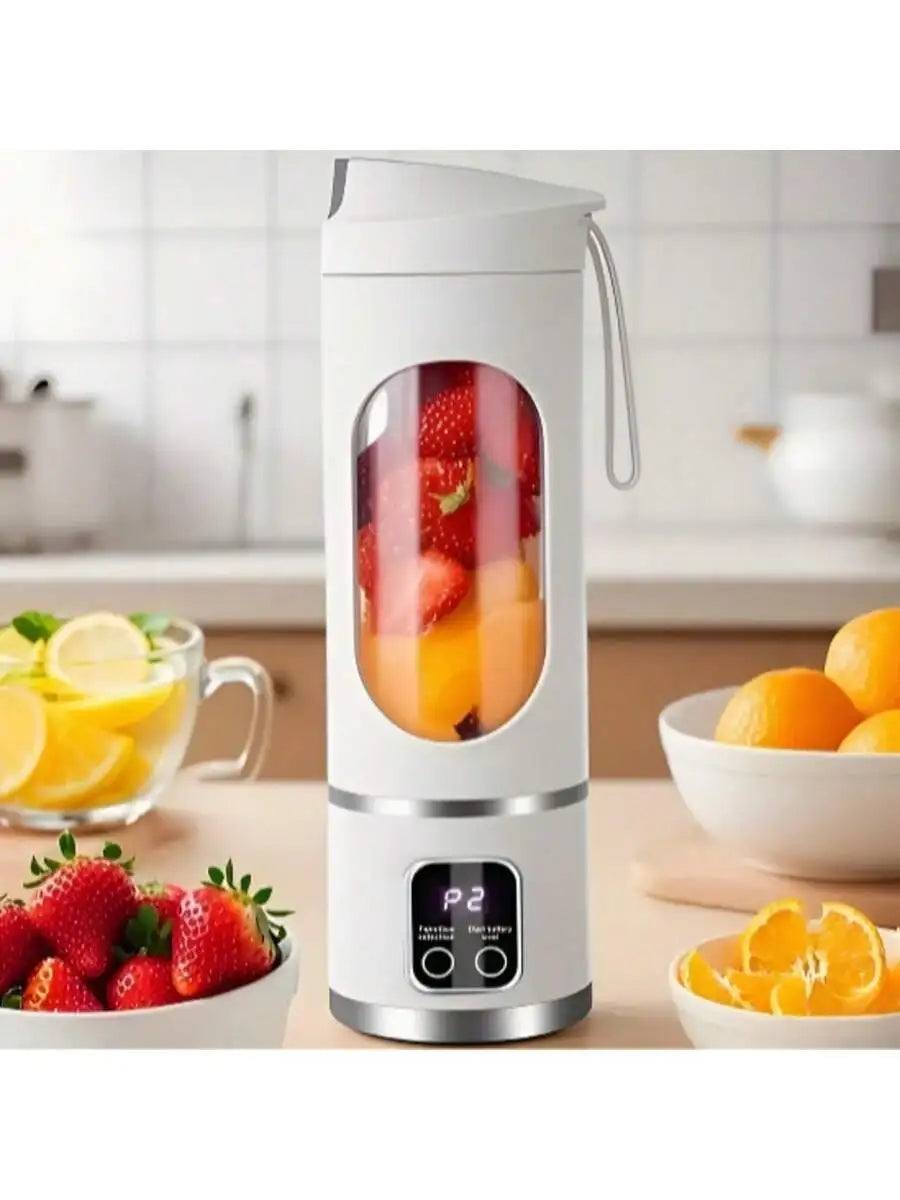 12 Blades Portable USB Charging Juicer, 400-800ML Mini Personal Blender, Electric Smoothie Juice Maker, Compact Rechargeable Mixer for Shakes, Fruit Vegetable Drinks, Travel Home Office Outdoor Use
