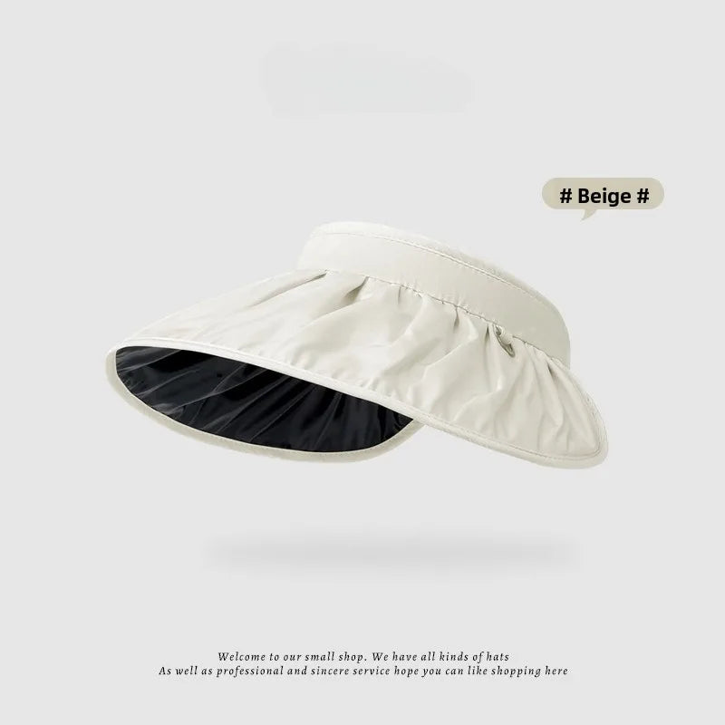 UPF50+ Sun Visor Hat Dual-Use Full Face Sun Protection Foldable Headband for Beach Hiking Outdoor Summer Hats for Women