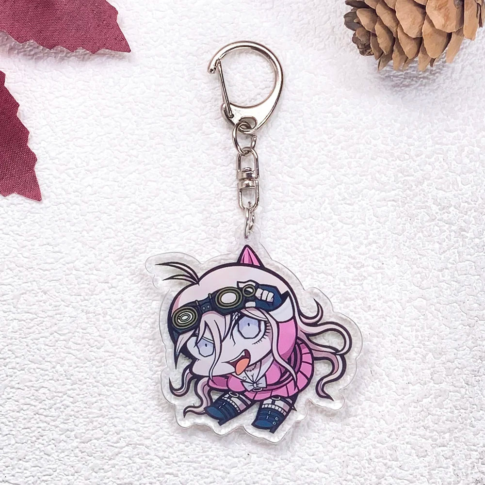 1/21Pcs Game Figures Danganronpa Keychain Accessories Acrylic Cute Charms Pendant For Bag Funny Key Holder Backpack Decoration