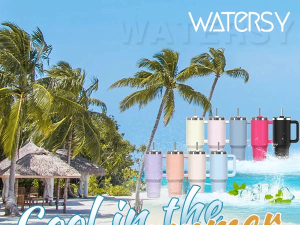 WATERSY 20oz/591ml Tumbler with Handle, Leak-proof Insulated Cup, Stainless Steel Vacuum Thermal for Coffee, for Car, Travel