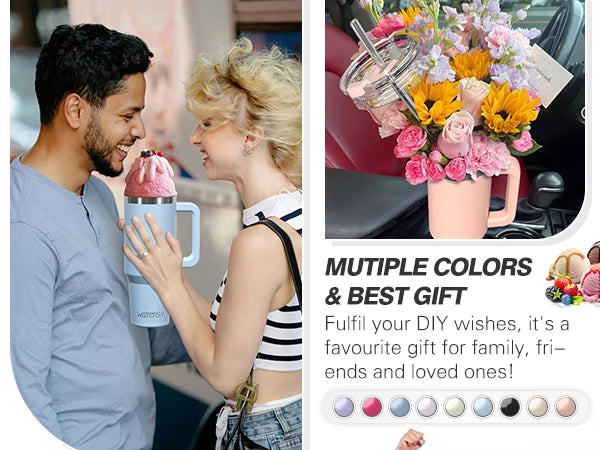 WATERSY 20oz/591ml Tumbler with Handle, Leak-proof Insulated Cup, Stainless Steel Vacuum Thermal for Coffee, for Car, Travel