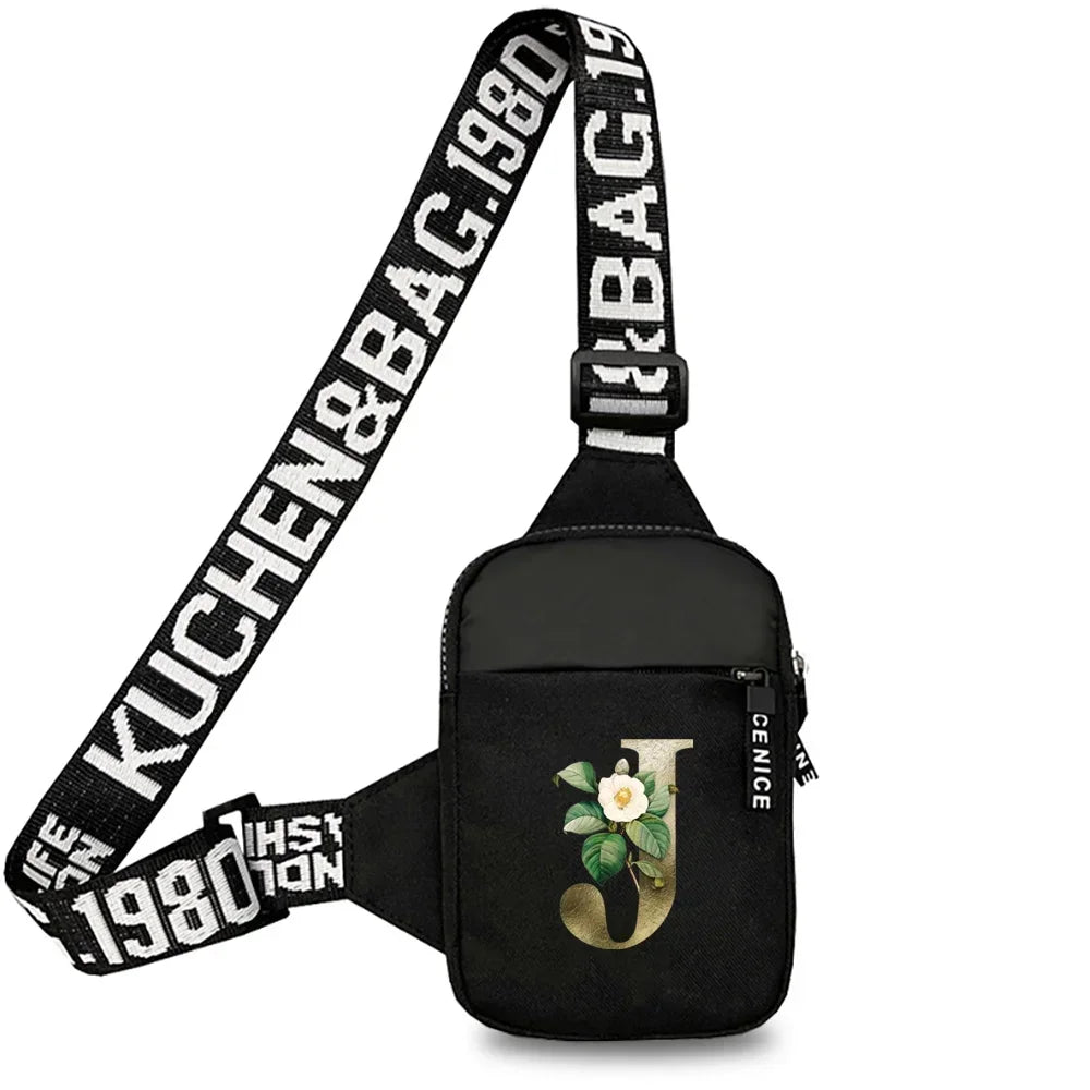 Simplicity Chest Bags Outdoor Sports Chest Backpack for Men and Women Multi Functional Golden Flower Series Crossbody Bag