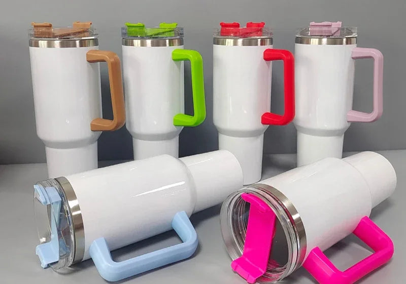1200ML Sublimation Blank Tumbler Stainless Steel Car Cup Coffee Mug Large Capacity Water Bottle 40OZ Vacuum Thermos Bottle DIY