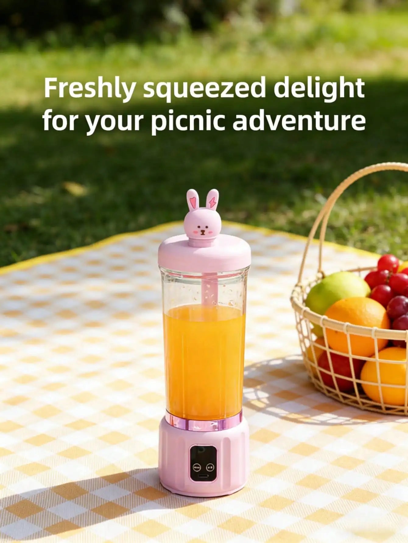 12 Blades Portable USB Charging Juicer, 400-800ML Mini Personal Blender, Electric Smoothie Juice Maker, Compact Rechargeable Mixer for Shakes, Fruit Vegetable Drinks, Travel Home Office Outdoor Use
