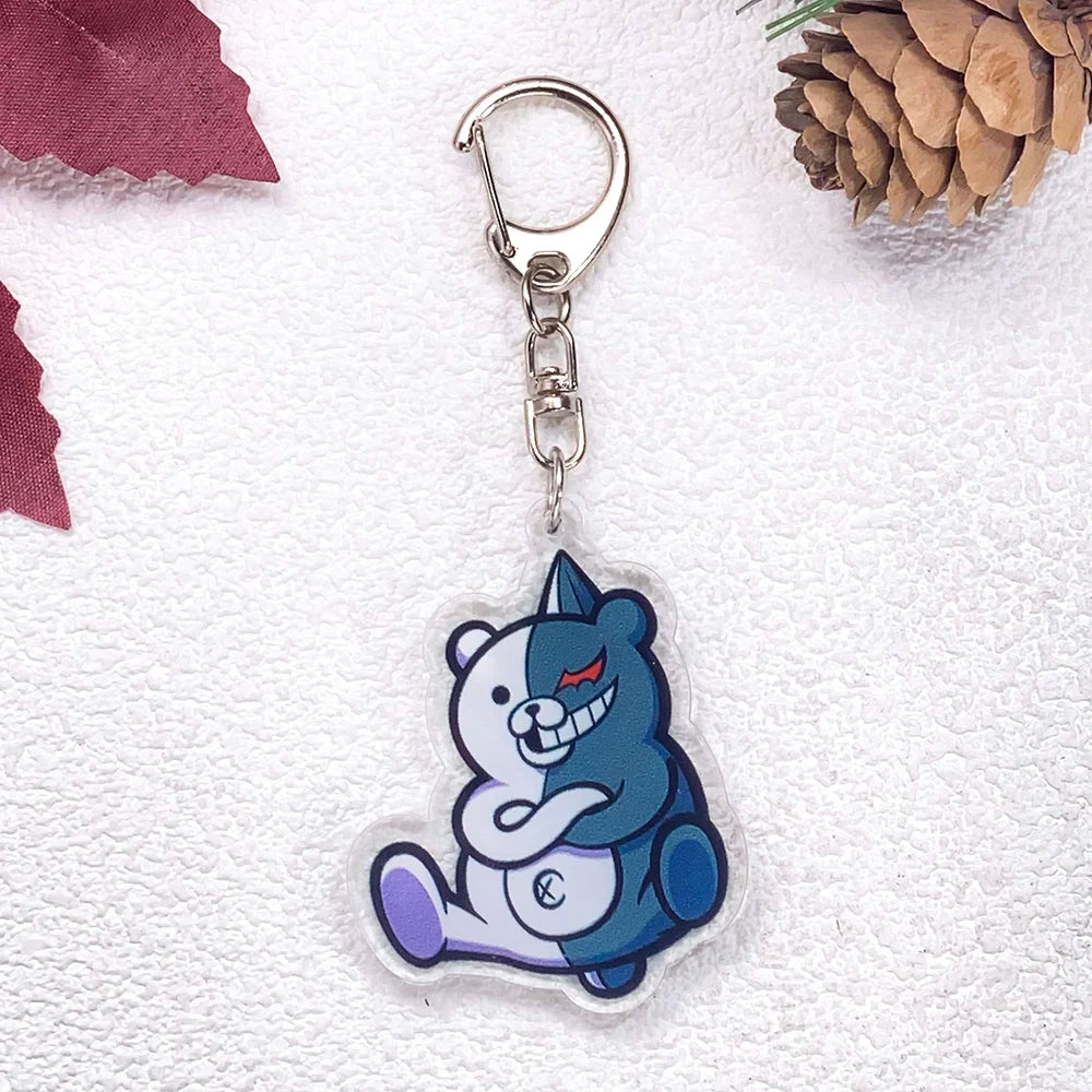 1/21Pcs Game Figures Danganronpa Keychain Accessories Acrylic Cute Charms Pendant For Bag Funny Key Holder Backpack Decoration