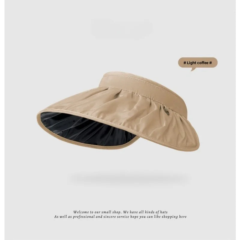 UPF50+ Sun Visor Hat Dual-Use Full Face Sun Protection Foldable Headband for Beach Hiking Outdoor Summer Hats for Women