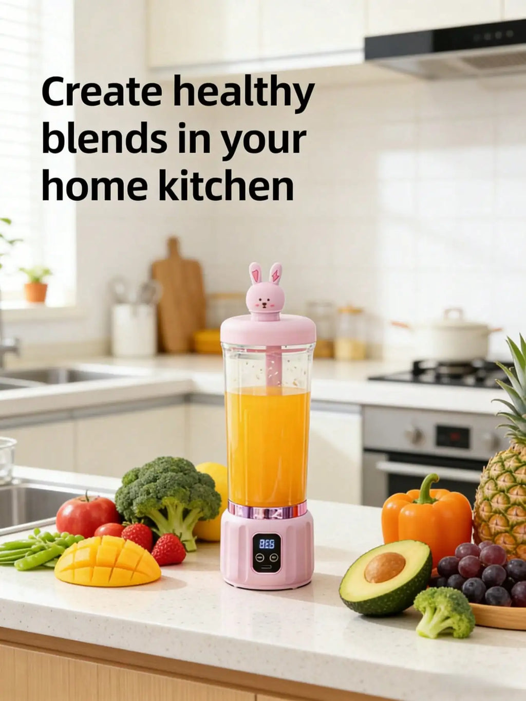 12 Blades Portable USB Charging Juicer, 400-800ML Mini Personal Blender, Electric Smoothie Juice Maker, Compact Rechargeable Mixer for Shakes, Fruit Vegetable Drinks, Travel Home Office Outdoor Use