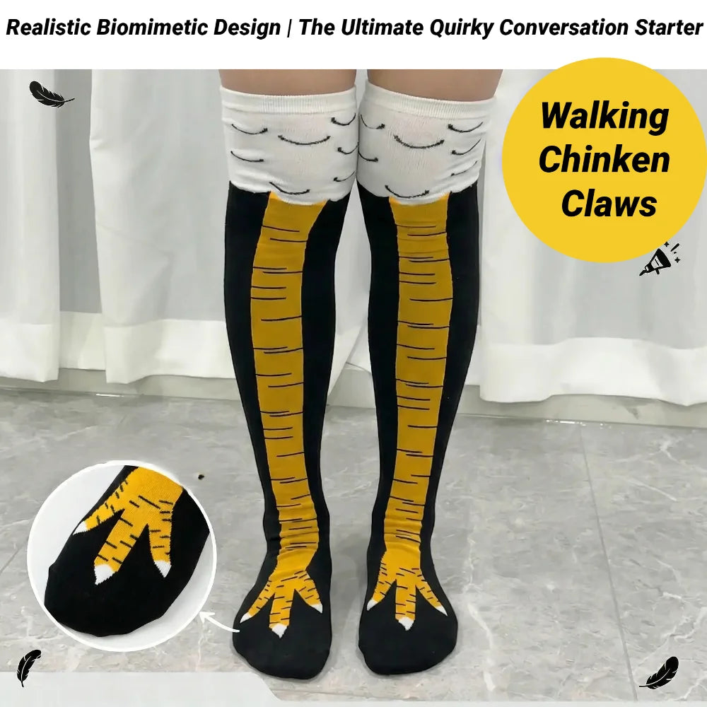 Funny 3D Chicken Socks Print Cartoon Cosplay High Flexibility Thigh High Sock Fashion Thin Toe Feet