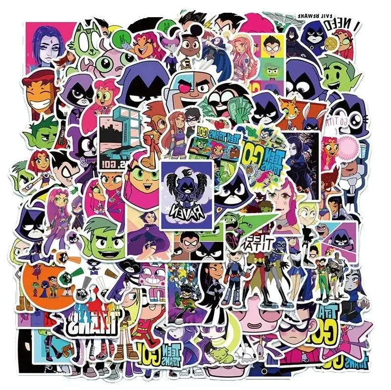 50 PCS Teen Titans are gone! Animation cartoon doodle suitcase luggage laptop mobile, phone, tumbler stickers gift