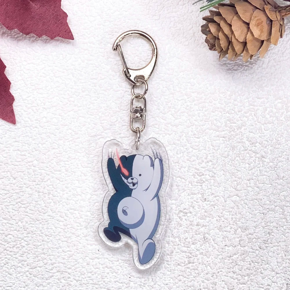 1/21Pcs Game Figures Danganronpa Keychain Accessories Acrylic Cute Charms Pendant For Bag Funny Key Holder Backpack Decoration