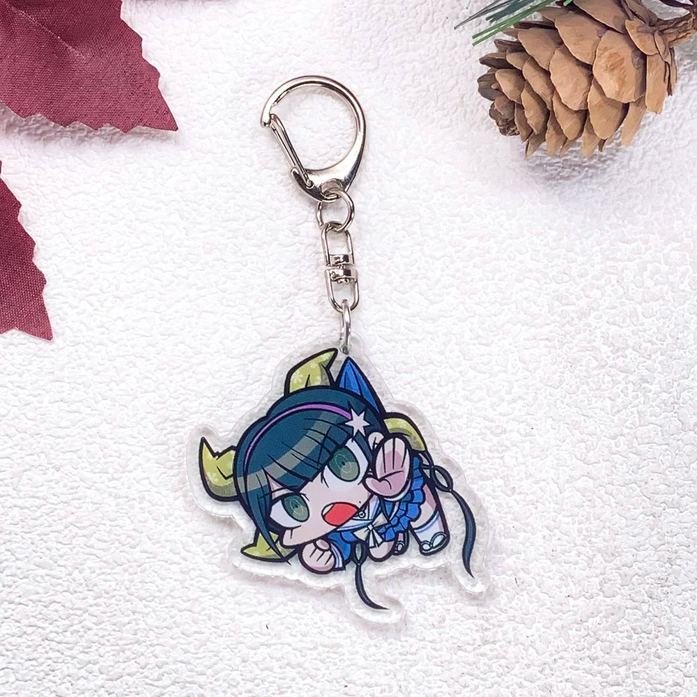 1/21Pcs Game Figures Danganronpa Keychain Accessories Acrylic Cute Charms Pendant For Bag Funny Key Holder Backpack Decoration