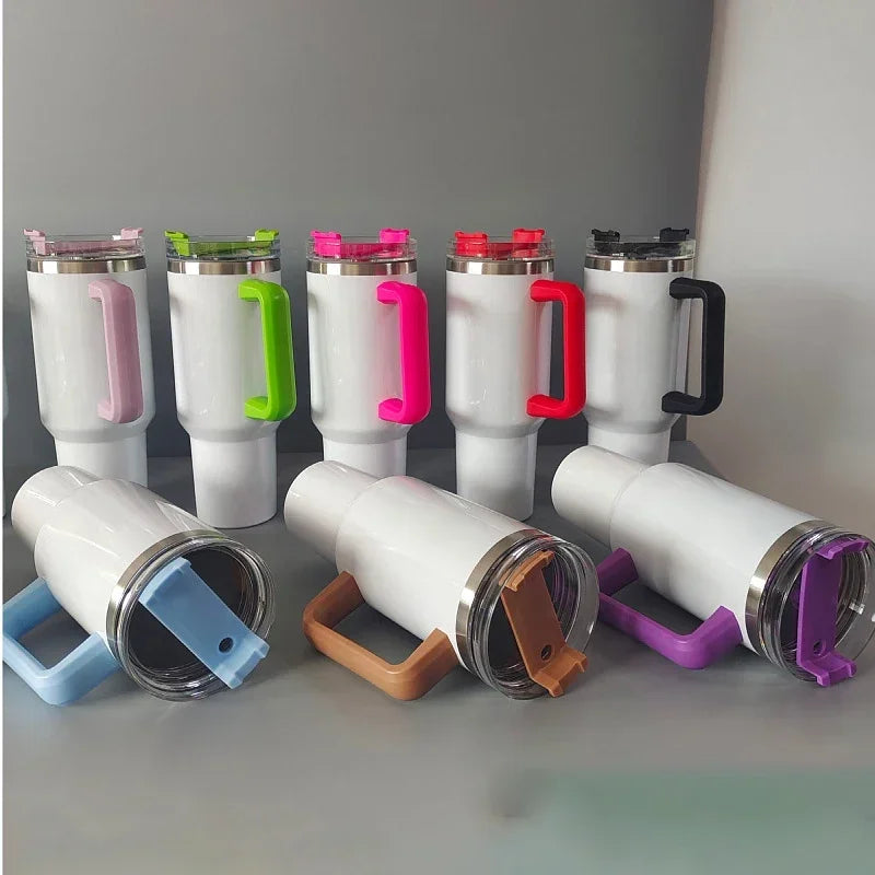 1200ML Sublimation Blank Tumbler Stainless Steel Car Cup Coffee Mug Large Capacity Water Bottle 40OZ Vacuum Thermos Bottle DIY