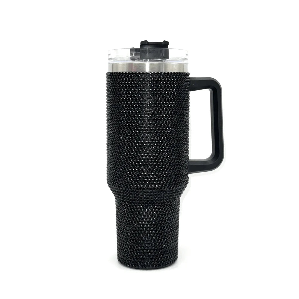 40Oz Stainless Steel Insulated Mug With Handle And Straw Lid Double Wall Vacuum Insulated Travel Mug, LeakProof With Handle