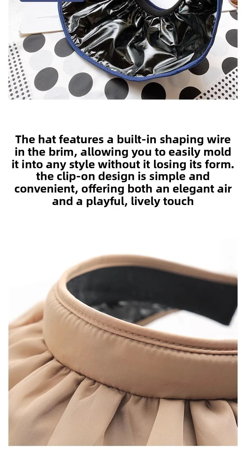 UPF50+ Sun Visor Hat Dual-Use Full Face Sun Protection Foldable Headband for Beach Hiking Outdoor Summer Hats for Women