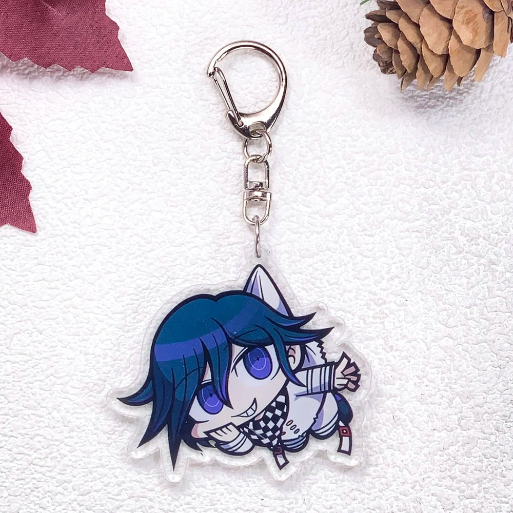 1/21Pcs Game Figures Danganronpa Keychain Accessories Acrylic Cute Charms Pendant For Bag Funny Key Holder Backpack Decoration