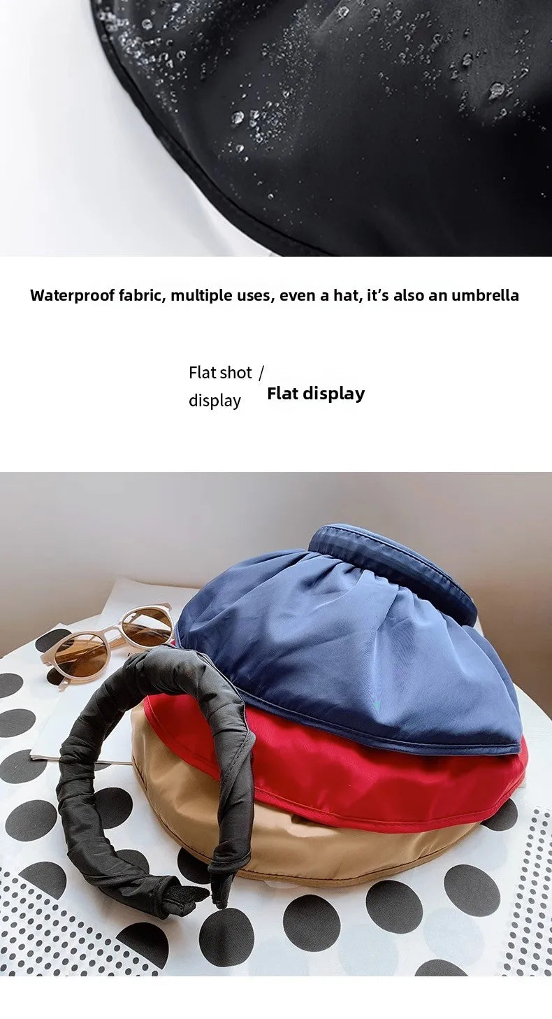 UPF50+ Sun Visor Hat Dual-Use Full Face Sun Protection Foldable Headband for Beach Hiking Outdoor Summer Hats for Women